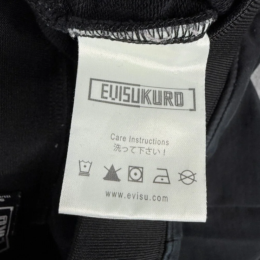 Evisu Kuro Sweatpants Adult Small 28x25 Black Joggers Drawstring Patch Logo